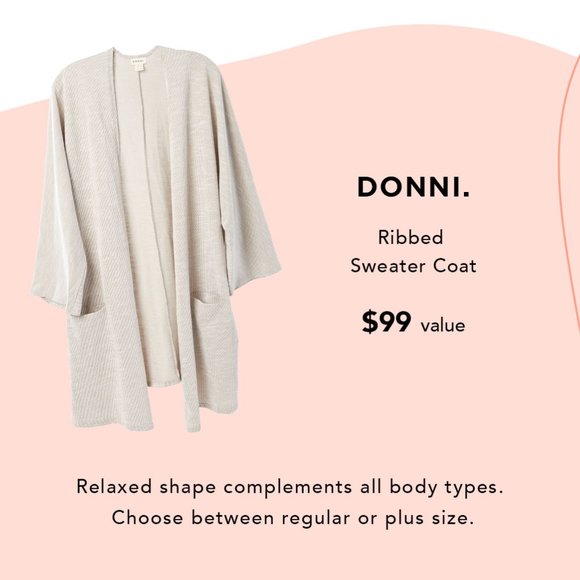 Donni ribbed cardigan One Size fits most - Picture 1 of 6